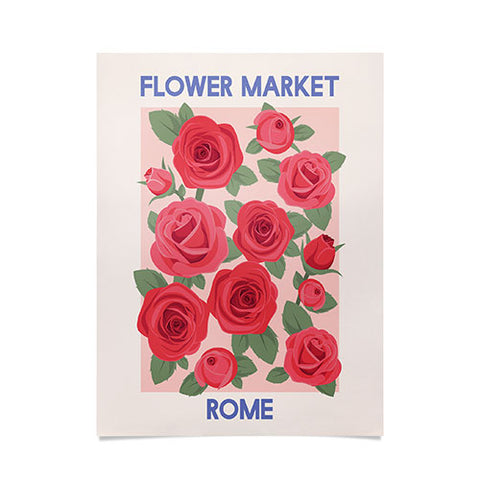 April Lane Art Flower Market Rome Roses Poster