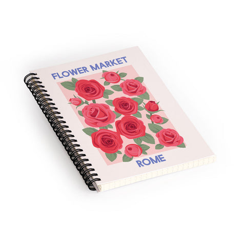 April Lane Art Flower Market Rome Roses Spiral Notebook