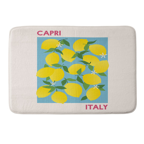 April Lane Art Fruit Market Capri Italy Lemon Memory Foam Bath Mat