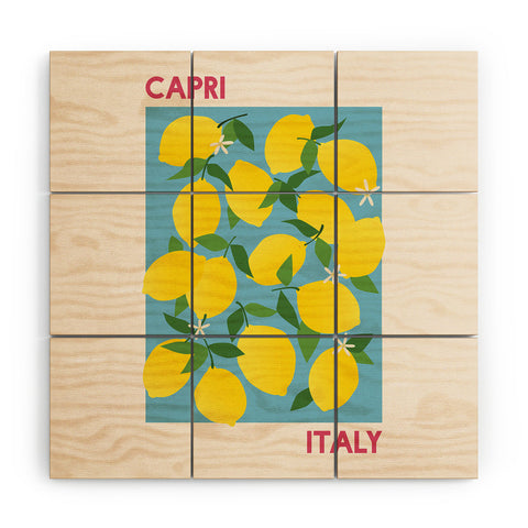 April Lane Art Fruit Market Capri Italy Lemon Wood Wall Mural