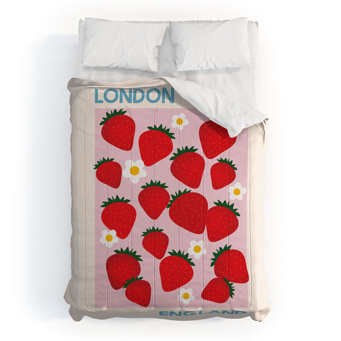 April Lane Art Fruit Market London England Strawberries Comforter