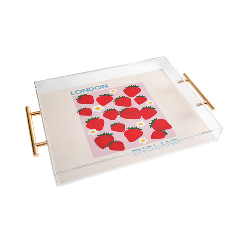 April Lane Art Fruit Market London England Strawberries Acrylic Tray