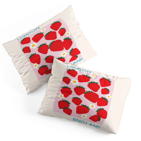 April Lane Art Fruit Market London England Strawberries Pillow Shams