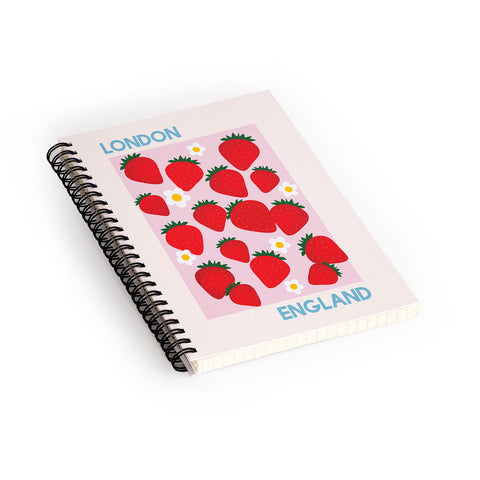 April Lane Art Fruit Market London England Strawberries Spiral Notebook