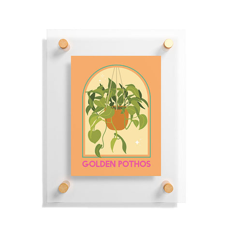 April Lane Art Golden Pothos Houseplant Floating Acrylic Print
