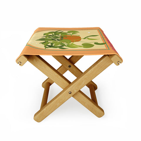 April Lane Art Golden Pothos Houseplant Folding Stool