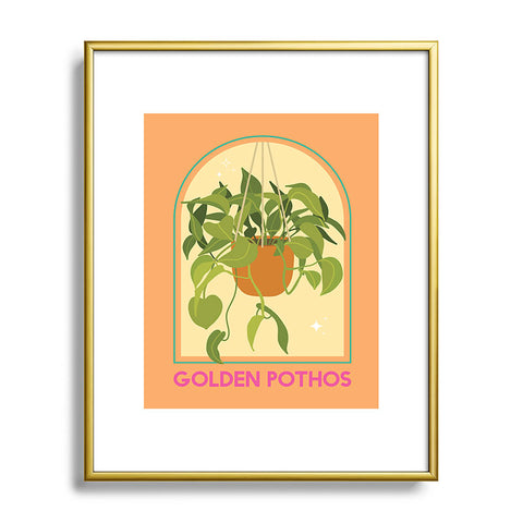 April Lane Art Golden Pothos Houseplant Metal Framed Art Print