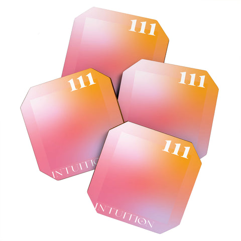 April Lane Art Gradient Angel Number 111 Coaster Set