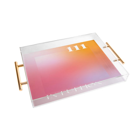 April Lane Art Gradient Angel Number 111 Acrylic Tray