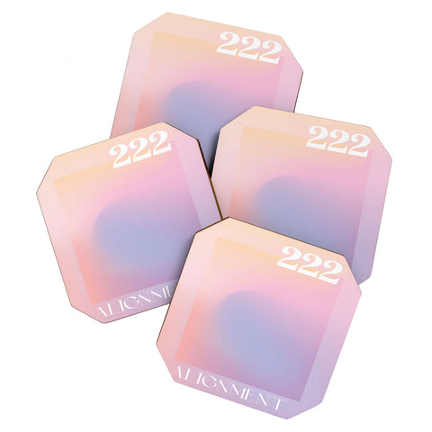 April Lane Art Gradient Angel Number 222 Coaster Set
