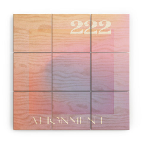 April Lane Art Gradient Angel Number 222 Wood Wall Mural
