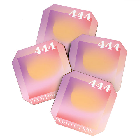 April Lane Art Gradient Angel Number 444 Coaster Set