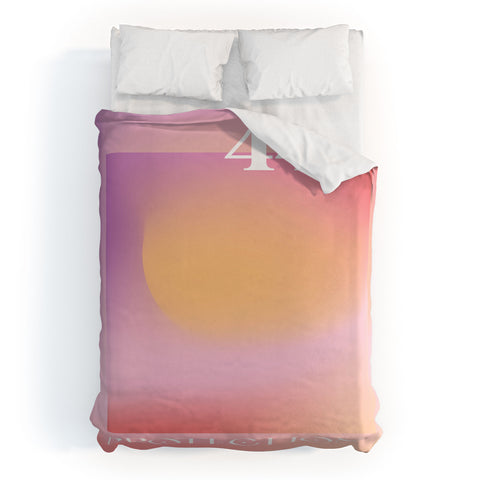 April Lane Art Gradient Angel Number 444 Duvet Cover