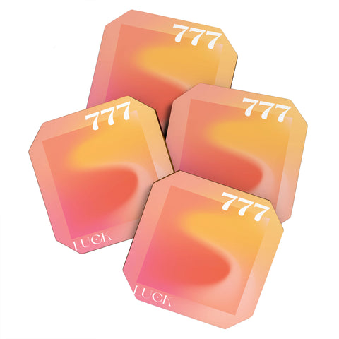 April Lane Art Gradient Angel Number 777 Coaster Set