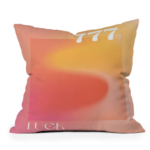 April Lane Art Gradient Angel Number 777 Throw Pillow