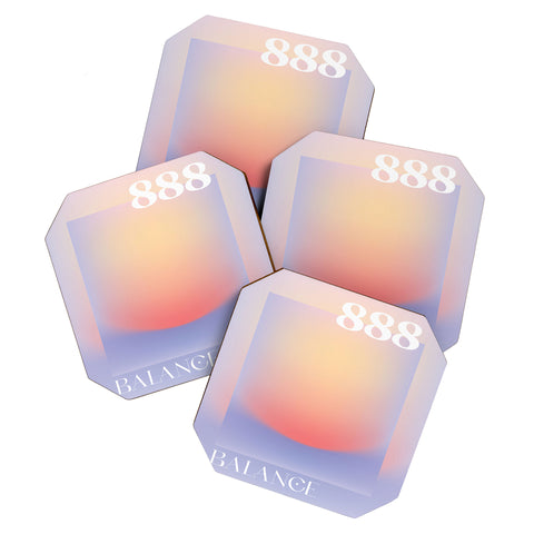 April Lane Art Gradient Angel Number 888 Coaster Set