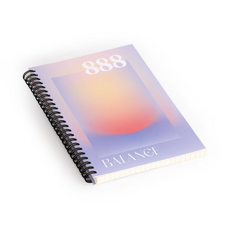 April Lane Art Gradient Angel Number 888 Spiral Notebook