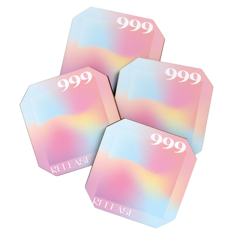 April Lane Art Gradient Angel Number 999 Coaster Set