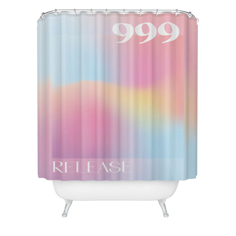 April Lane Art Gradient Angel Number 999 Shower Curtain