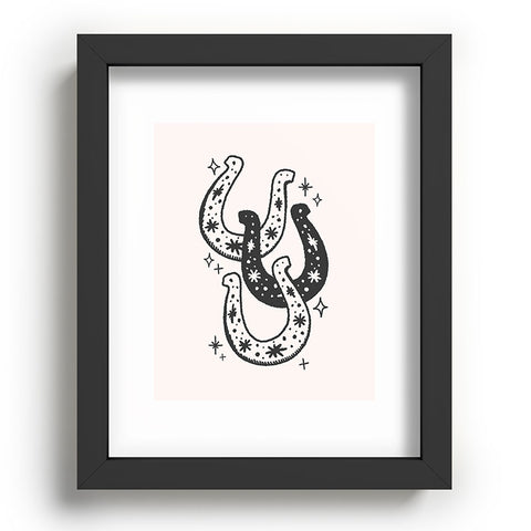 April Lane Art Horseshoes Black Recessed Framing Rectangle
