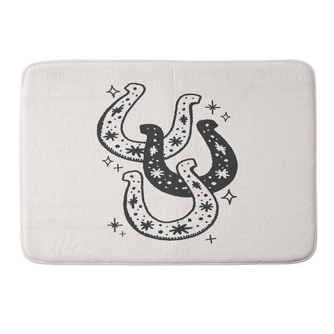 April Lane Art Horseshoes Black Memory Foam Bath Mat