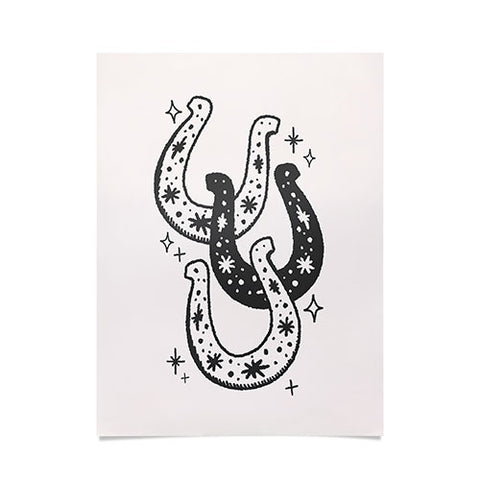 April Lane Art Horseshoes Black Poster