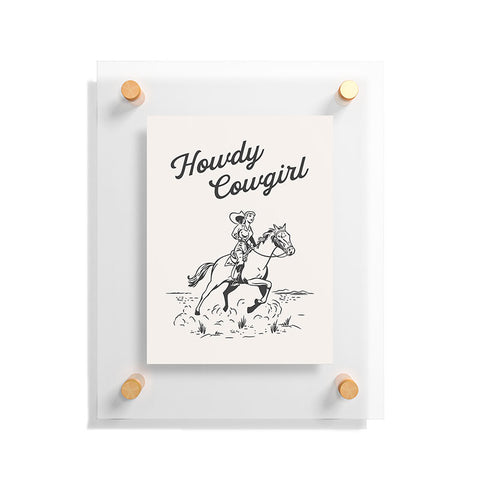 April Lane Art Howdy Cowgirl Black Floating Acrylic Print