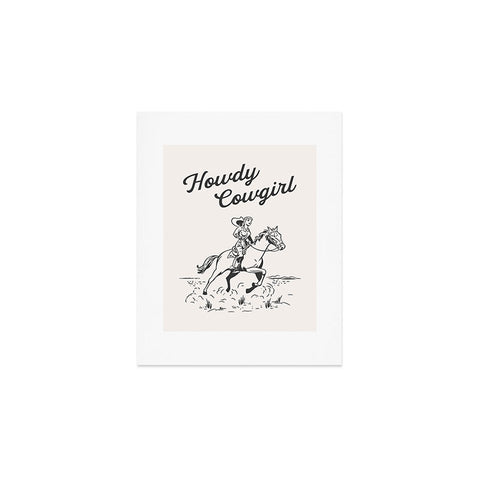 April Lane Art Howdy Cowgirl Black Art Print
