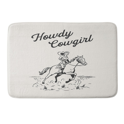 April Lane Art Howdy Cowgirl Black Memory Foam Bath Mat