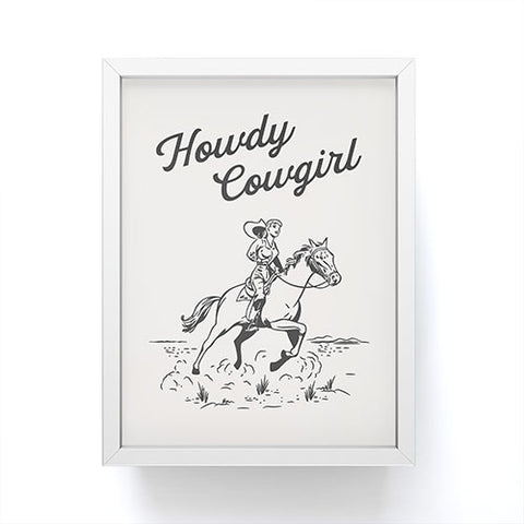 April Lane Art Howdy Cowgirl Black Framed Mini Art Print