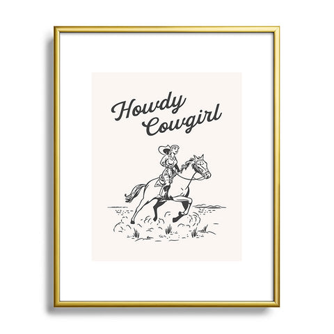 April Lane Art Howdy Cowgirl Black Metal Framed Art Print