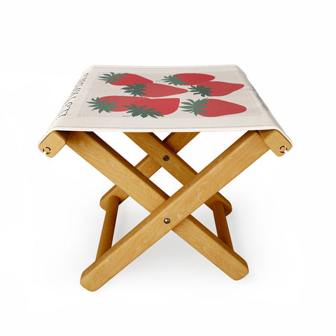 April Lane Art Les Fraises Fruit Market France Folding Stool