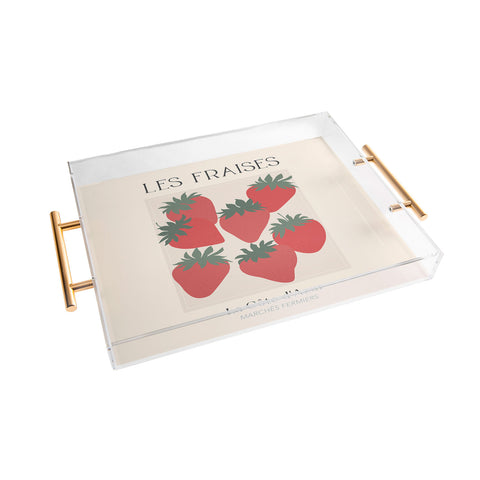 April Lane Art Les Fraises Fruit Market France Acrylic Tray