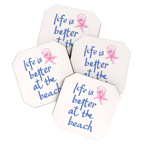 April Lane Art Life is Better at the Beach Coaster Set