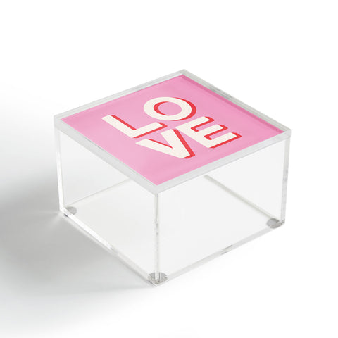 April Lane Art Love Pink Acrylic Box