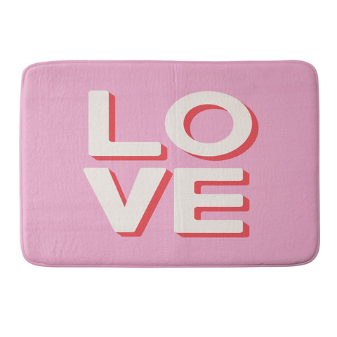April Lane Art Love Pink Memory Foam Bath Mat