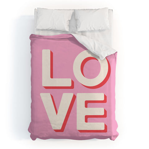 April Lane Art Love Pink Duvet Cover