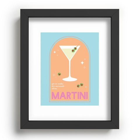 April Lane Art Martini Cocktail Recessed Framing Rectangle