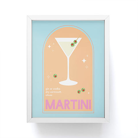 April Lane Art Martini Cocktail Framed Mini Art Print
