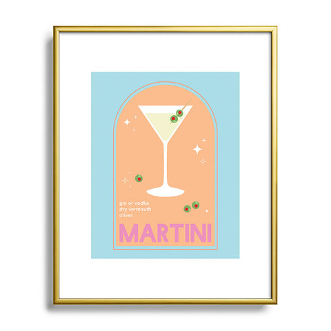 April Lane Art Martini Cocktail Metal Framed Art Print
