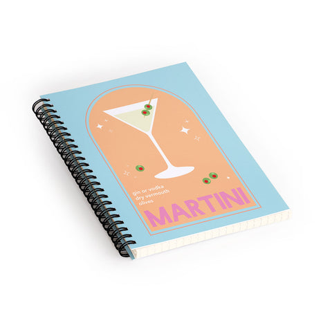 April Lane Art Martini Cocktail Spiral Notebook