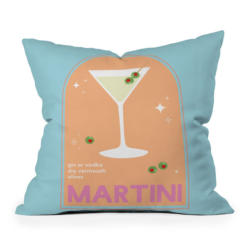 April Lane Art Martini Cocktail Throw Pillow