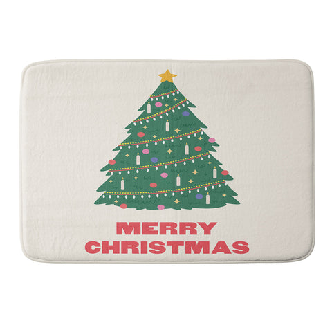 April Lane Art Merry Christmas Tree Memory Foam Bath Mat