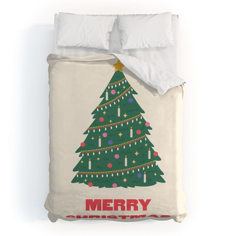 April Lane Art Merry Christmas Tree Duvet Cover