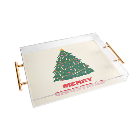 April Lane Art Merry Christmas Tree Acrylic Tray