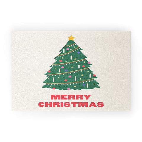 April Lane Art Merry Christmas Tree Welcome Mat