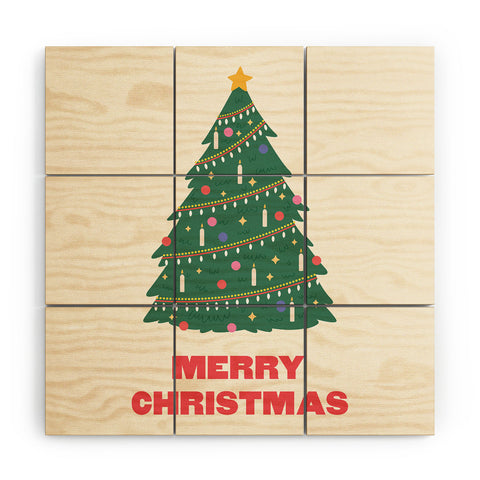 April Lane Art Merry Christmas Tree Wood Wall Mural