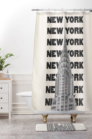 April Lane Art New York City BW Shower Curtain And Mat