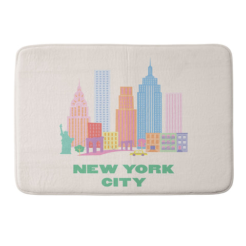 April Lane Art New York City Skyline I Memory Foam Bath Mat