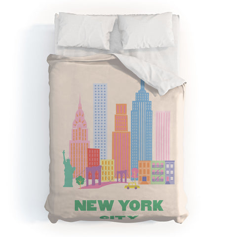 April Lane Art New York City Skyline I Duvet Cover